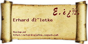 Erhard Életke névjegykártya